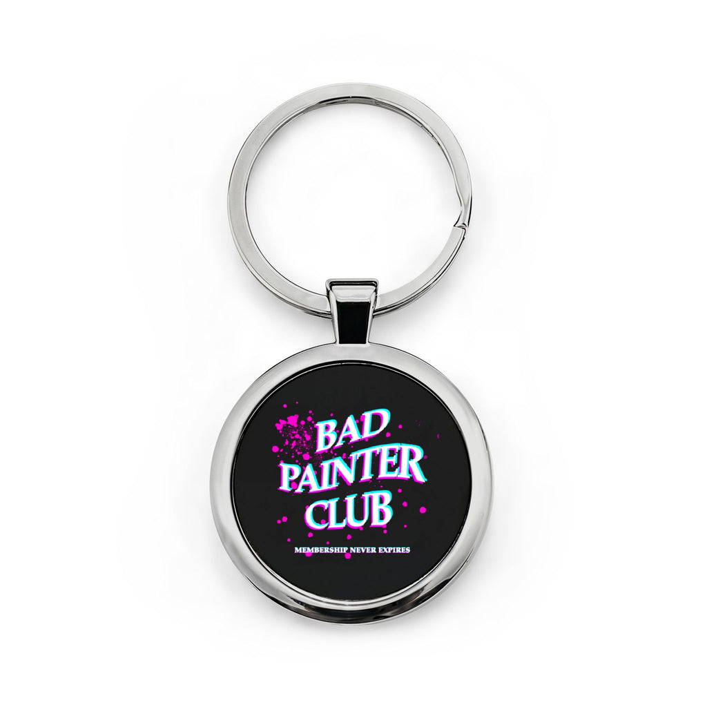 Bad Painter Club Round Stainless Steel Keychain