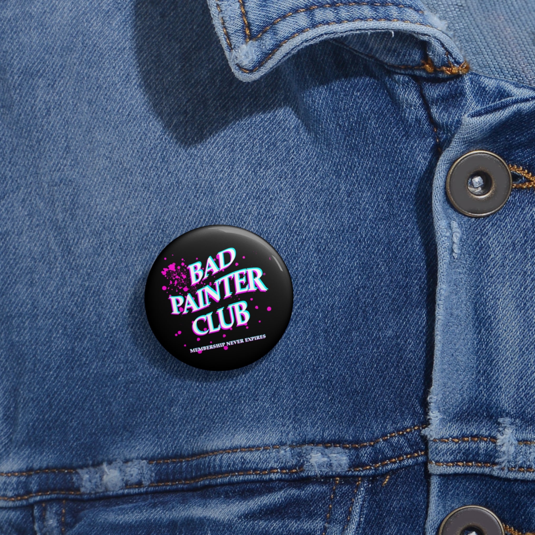 Bad Painter Club Pin Button — Enamel-Style Badge