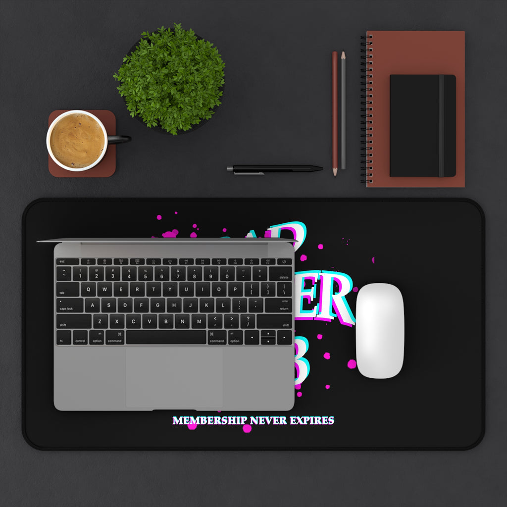 Bad Painter Club Desk Mat — Funny Artist Mouse Pad with "Membership Never Expires" Design